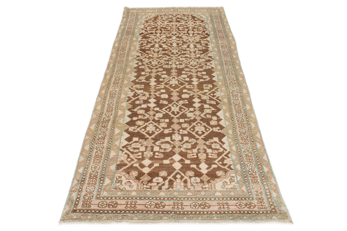 4x10 Brown and Camel Persian Traditional Runner