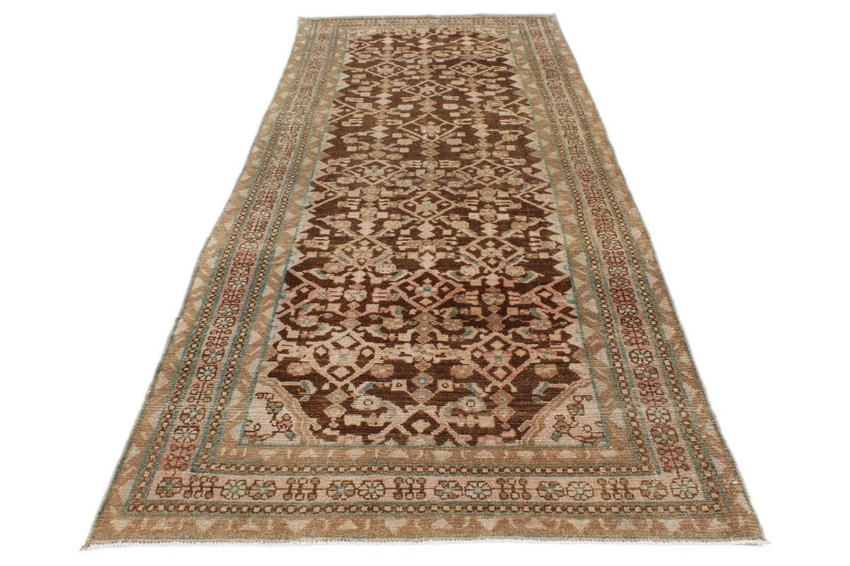 4x10 Brown and Camel Persian Traditional Runner