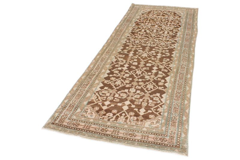 4x10 Brown and Camel Persian Traditional Runner