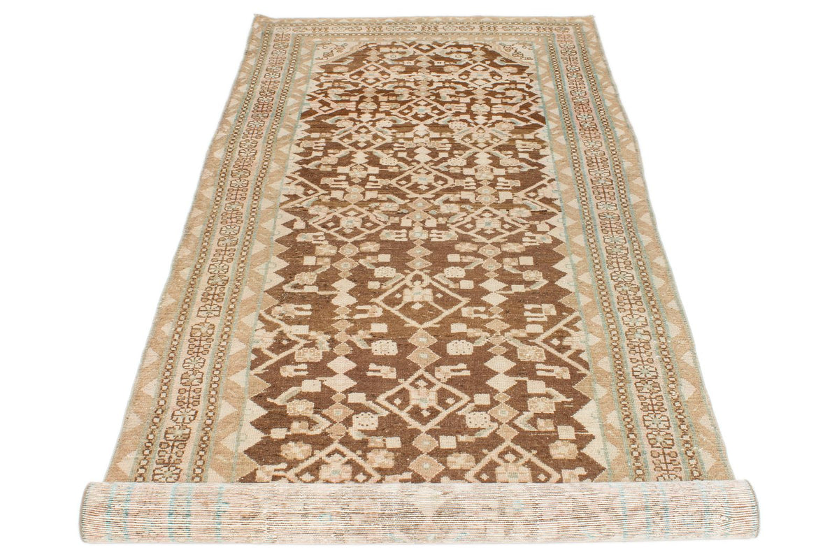 4x10 Brown and Camel Persian Traditional Runner