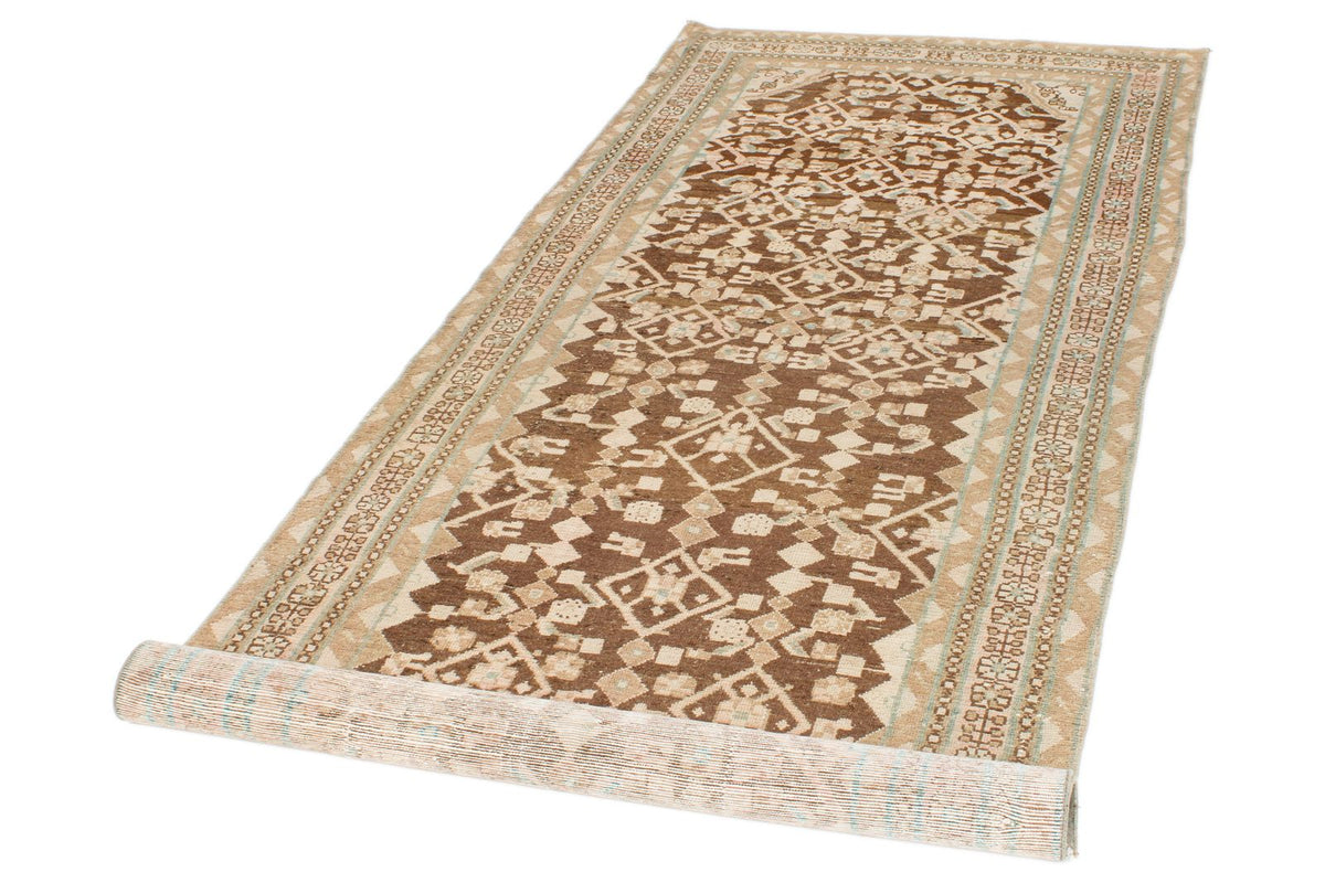 4x10 Brown and Camel Persian Traditional Runner
