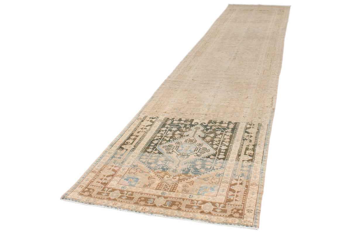 4x17 Camel and IVory Anatolian Tribal Runner