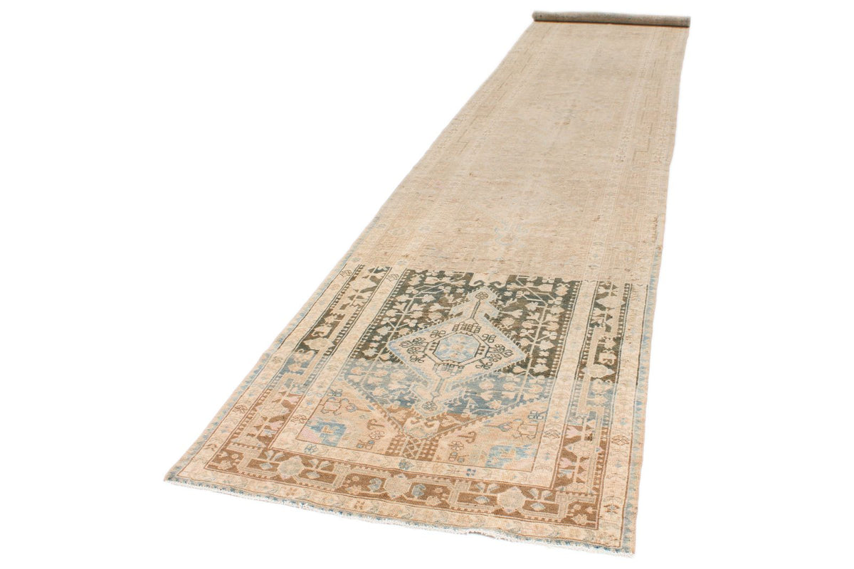 4x17 Camel and IVory Anatolian Tribal Runner