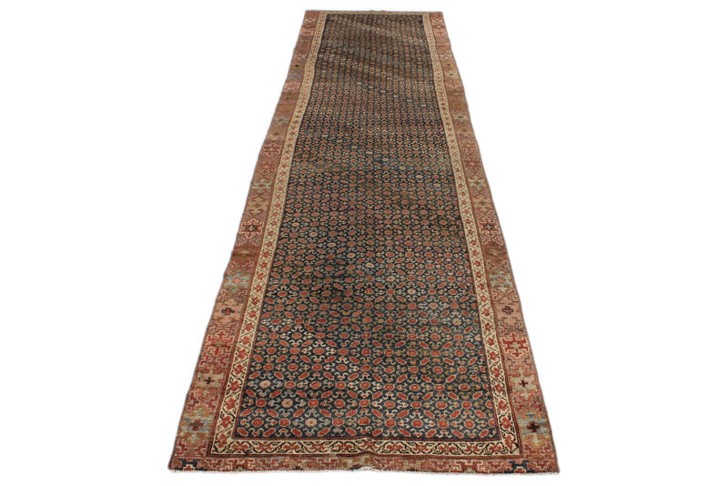 4x15 Brown and Multicolor Anatolian Tribal Runner