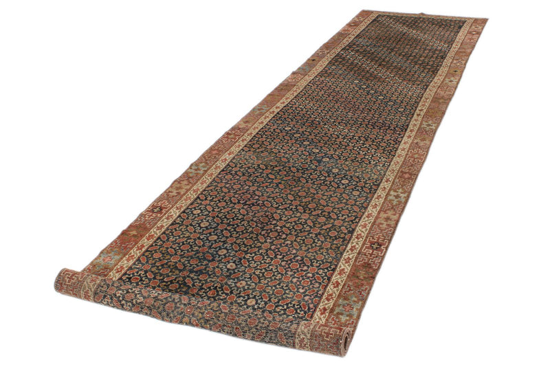 4x15 Brown and Multicolor Anatolian Tribal Runner