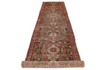 4x15 Burgundy and multicolor Persian Runner