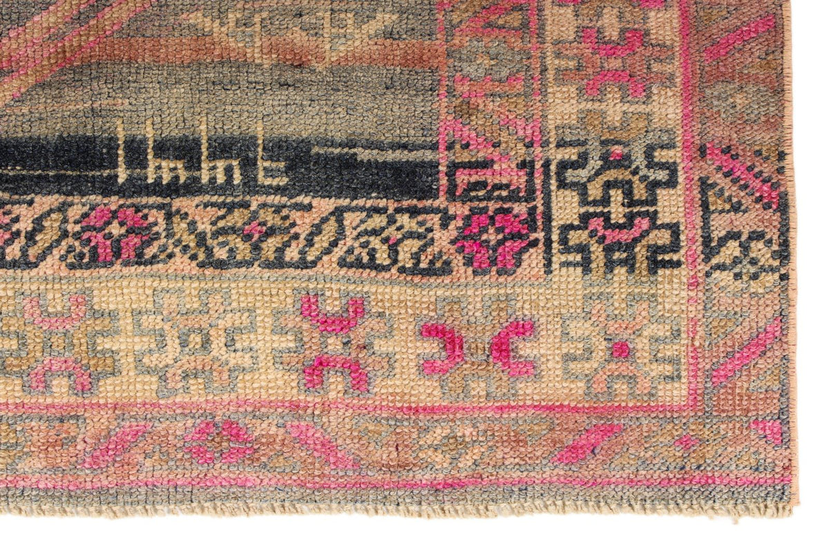 4x10 Mustard and Pink Turkish Traditional Runner