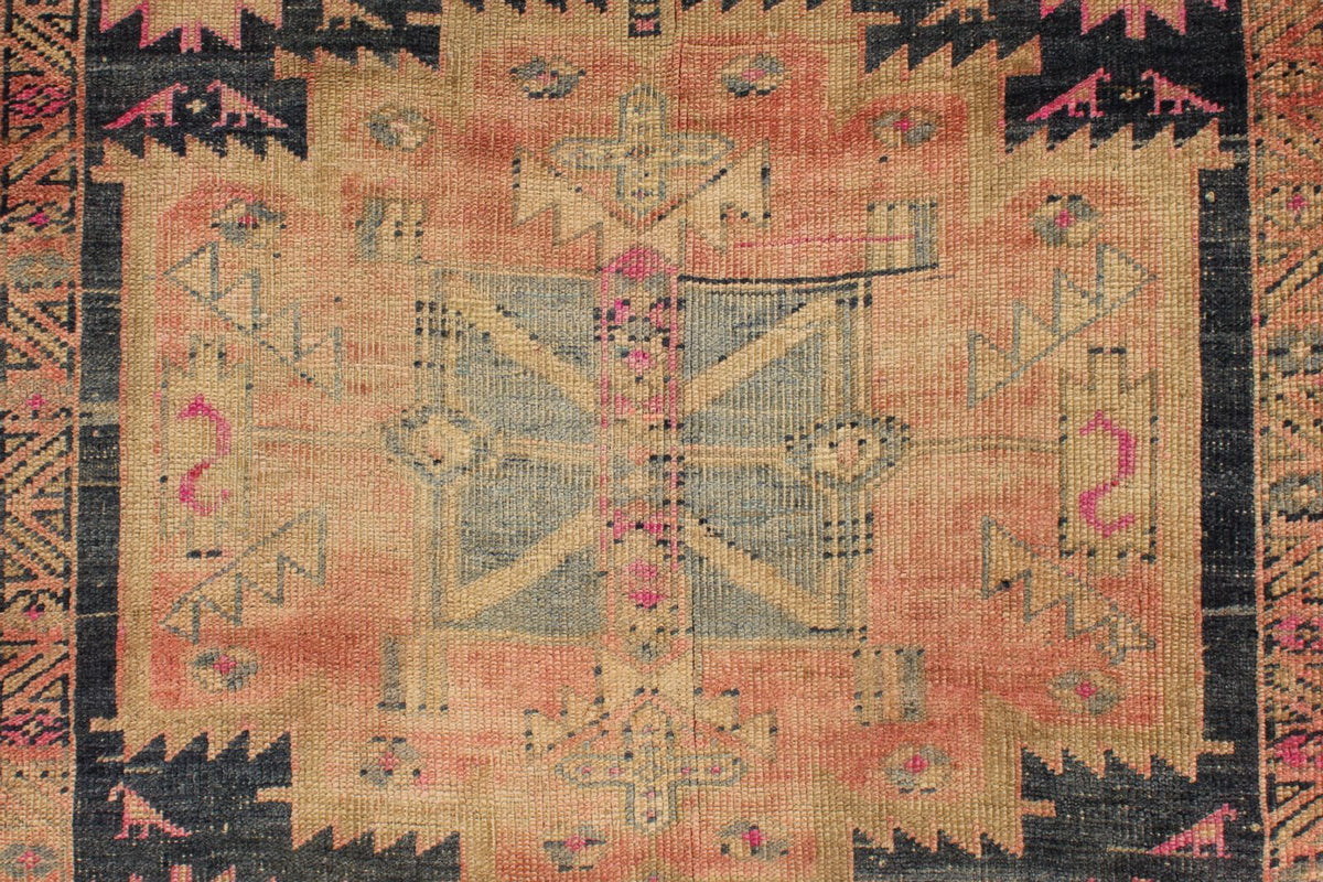 4x10 Mustard and Pink Turkish Traditional Runner