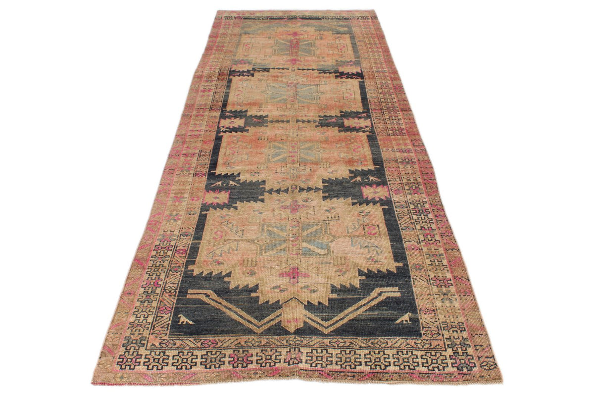 4x10 Mustard and Pink Turkish Traditional Runner