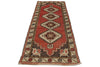 3x9 Red and Ivory Turkish Tribal Runner