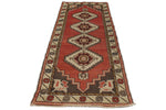 3x9 Red and Ivory Turkish Tribal Runner