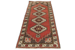 3x9 Red and Ivory Turkish Tribal Runner
