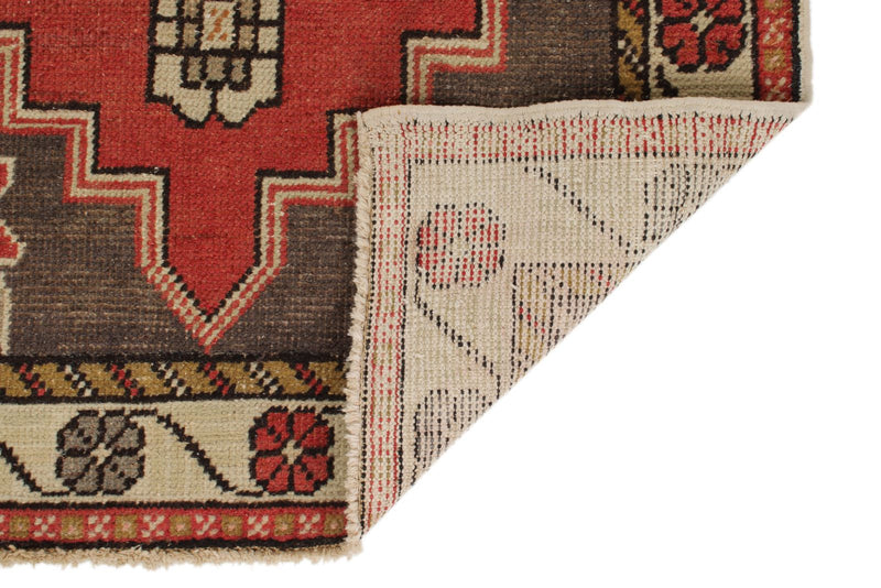 3x9 Red and Ivory Turkish Tribal Runner