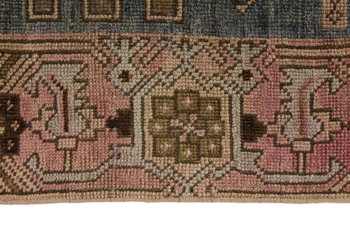 3x10 Blue and Pink Kazak Tribal Runner