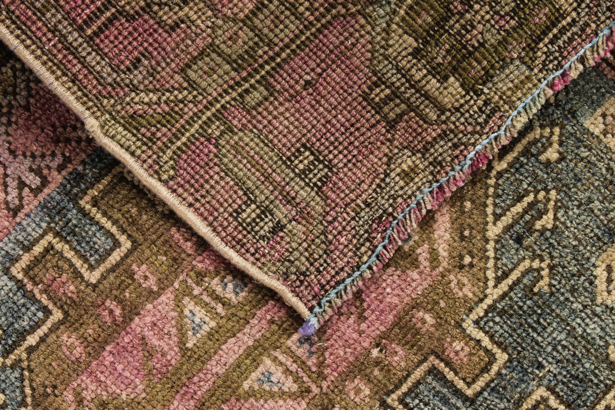 3x10 Blue and Pink Kazak Tribal Runner