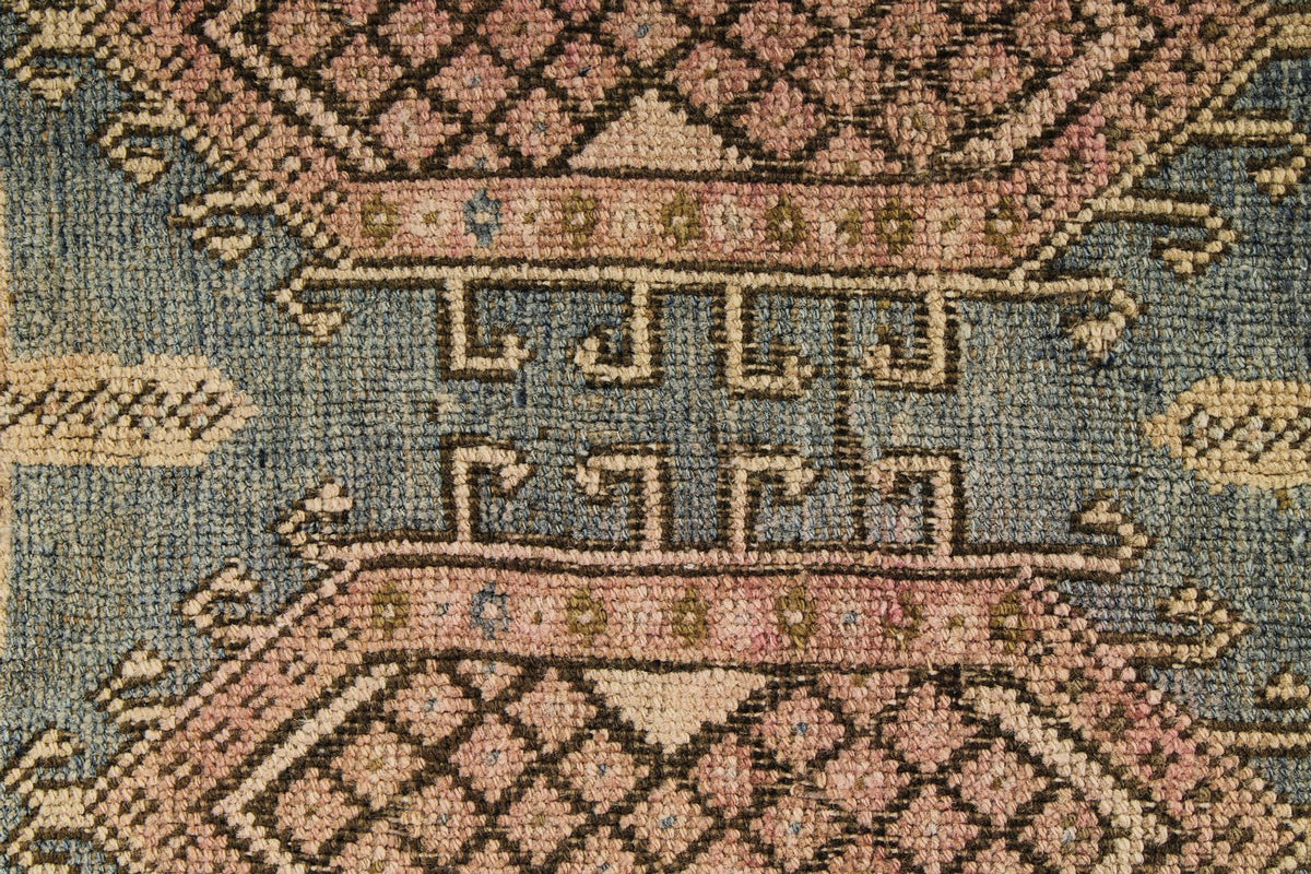 3x10 Blue and Pink Kazak Tribal Runner