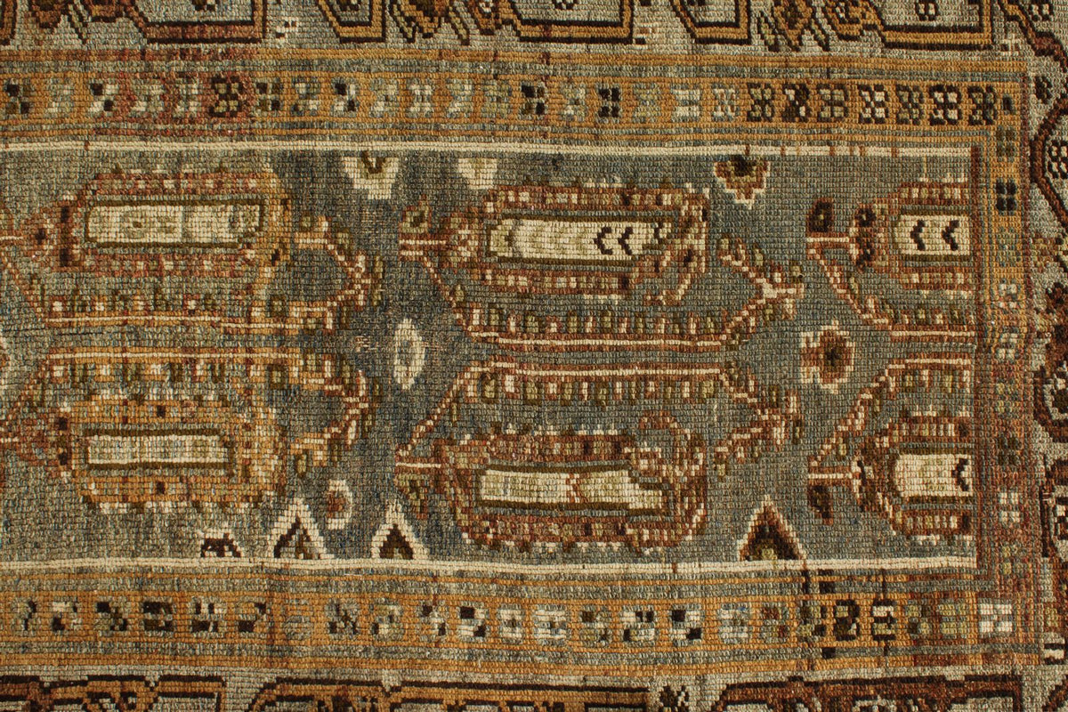 4x10 Brown and Multicolor Turkish Tribal Runner