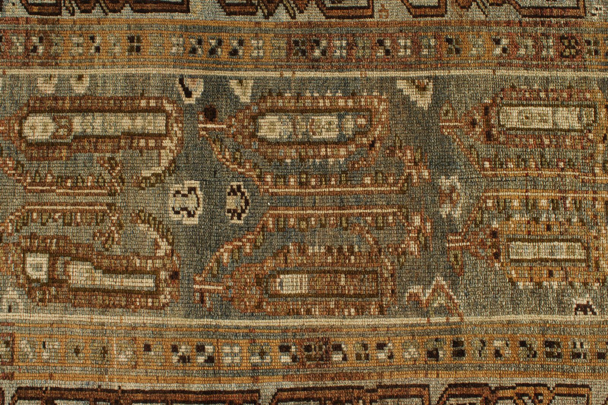 4x10 Brown and Multicolor Turkish Tribal Runner