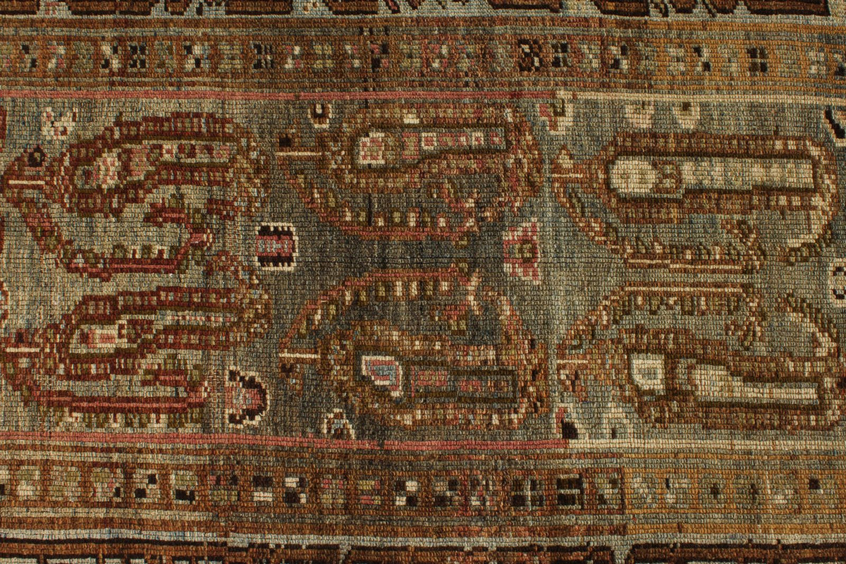 4x10 Brown and Multicolor Turkish Tribal Runner