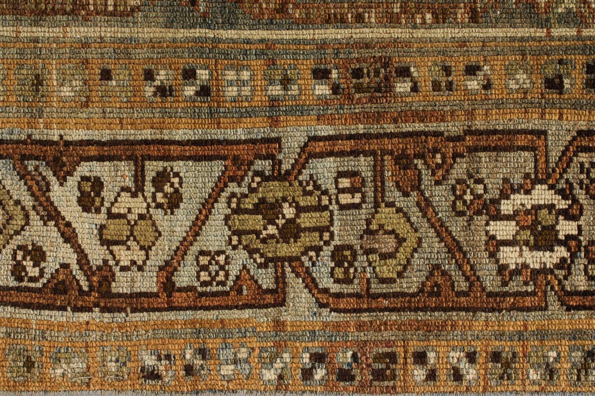 4x10 Brown and Multicolor Turkish Tribal Runner