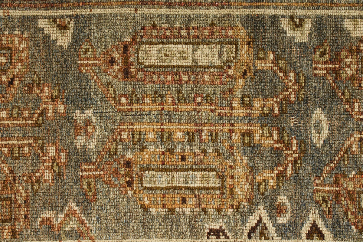 4x10 Brown and Multicolor Turkish Tribal Runner