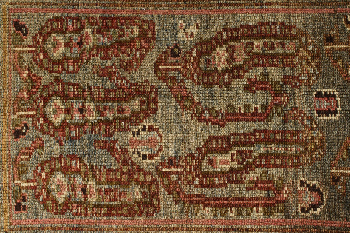 4x10 Brown and Multicolor Turkish Tribal Runner