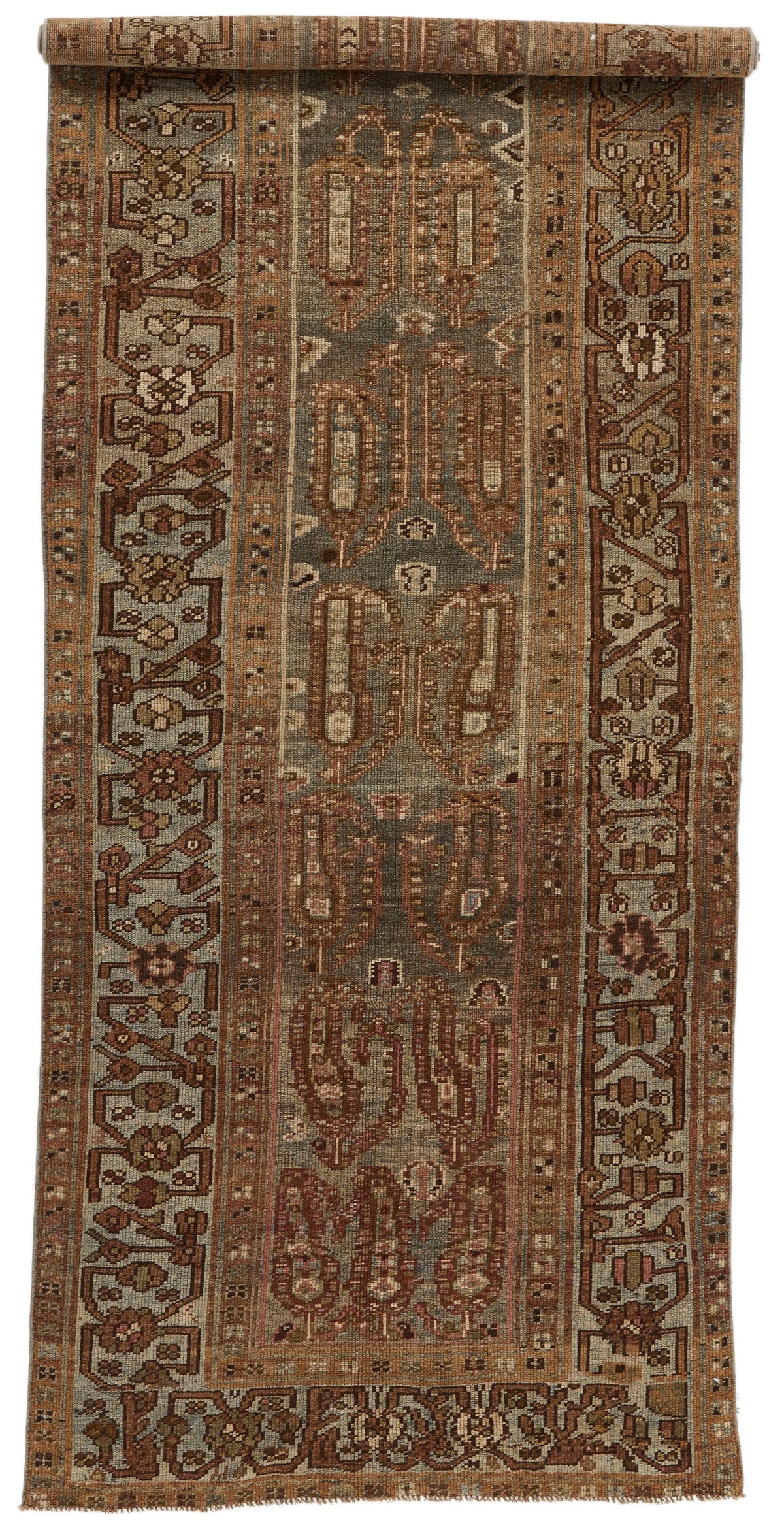 4x10 Brown and Multicolor Turkish Tribal Runner
