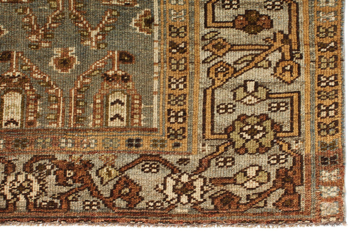 4x10 Brown and Multicolor Turkish Tribal Runner