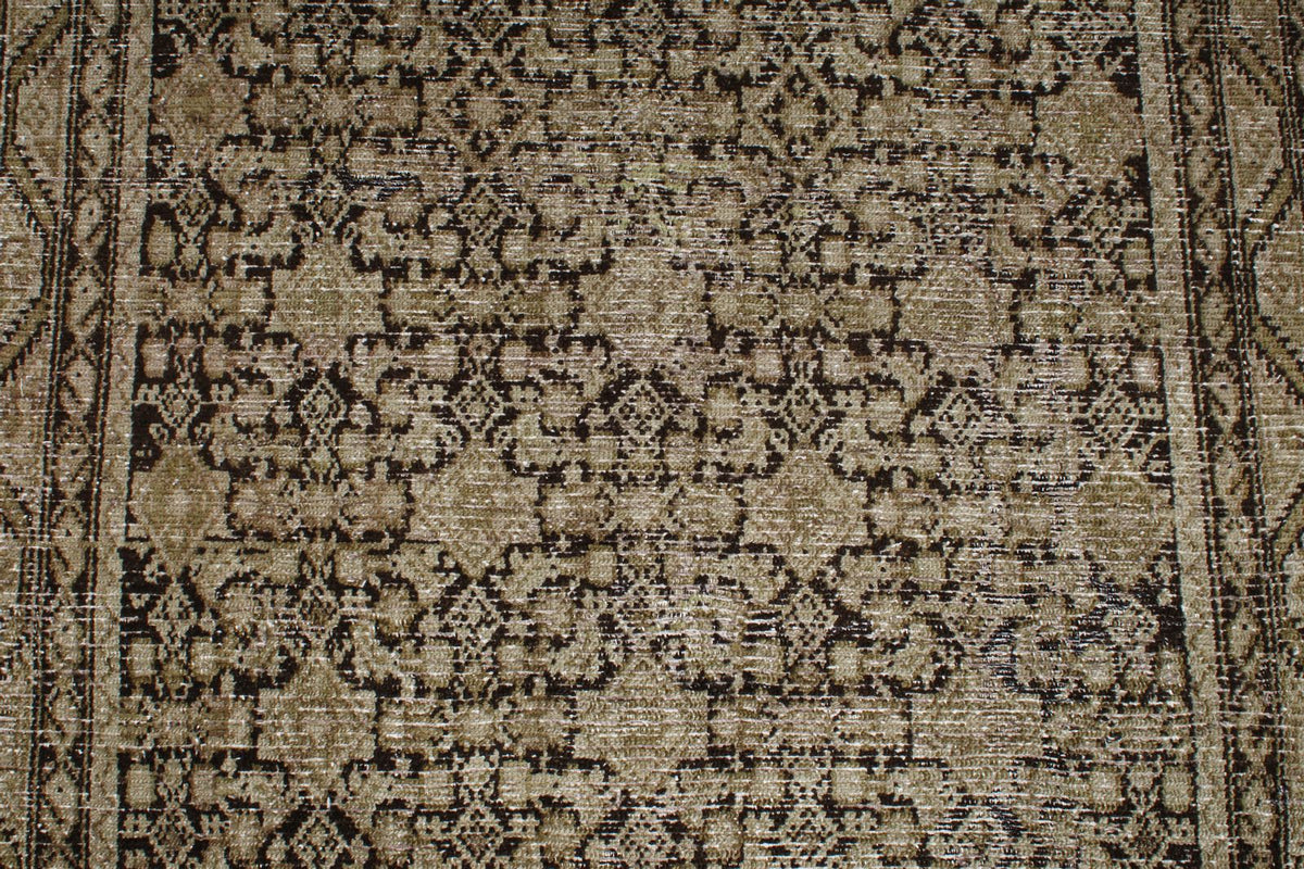 4x9 Light Brown and Brown Persian Tribal Runner