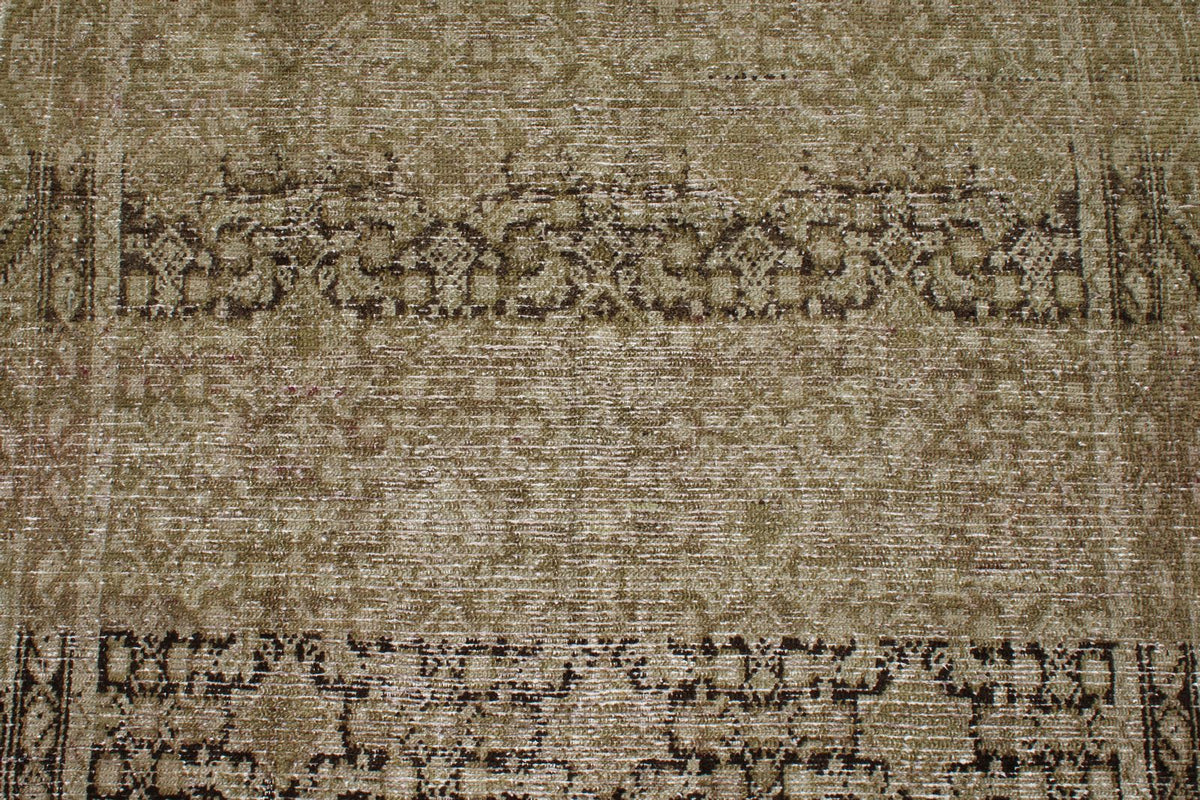 4x9 Light Brown and Brown Persian Tribal Runner