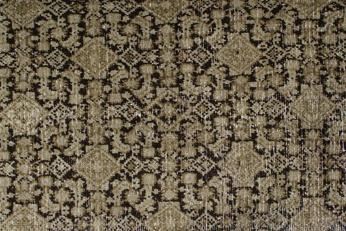 4x9 Light Brown and Brown Persian Tribal Runner