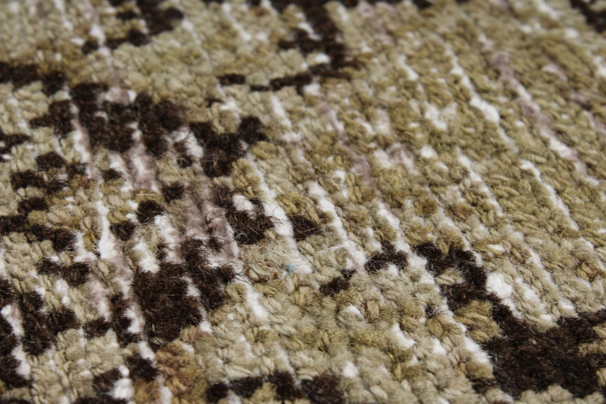 4x9 Light Brown and Brown Persian Tribal Runner