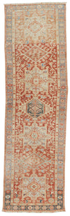 3x9 Lİght Red and Multicolor Turkish Tribal Runner