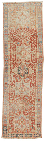 3x9 Lİght Red and Multicolor Turkish Tribal Runner