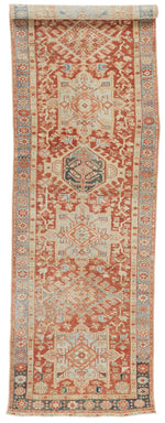 3x9 Lİght Red and Multicolor Turkish Tribal Runner