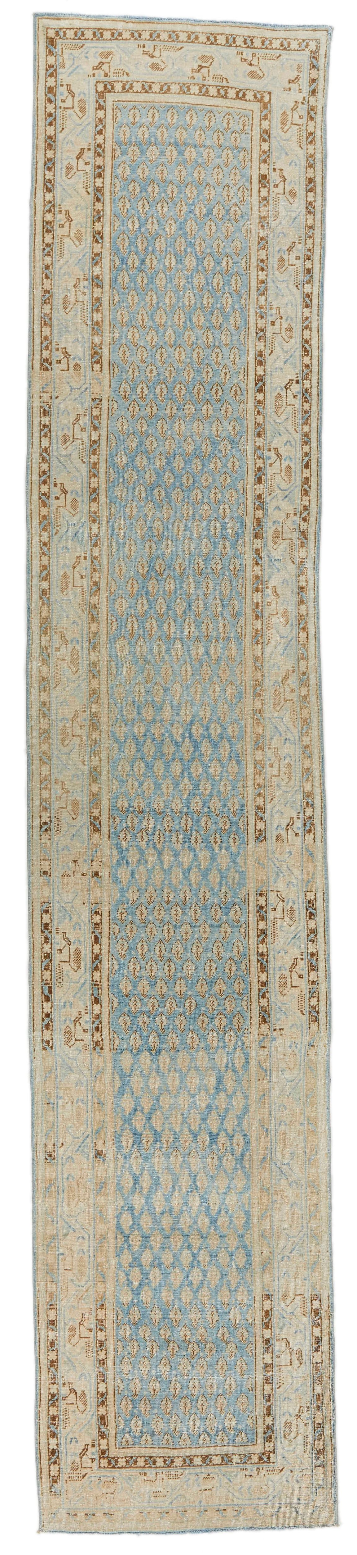 3x13 Blue and Multicolor Persian  Tribal Runner