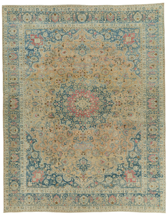 10x12 Pink and Blue Persian Traditional Rug