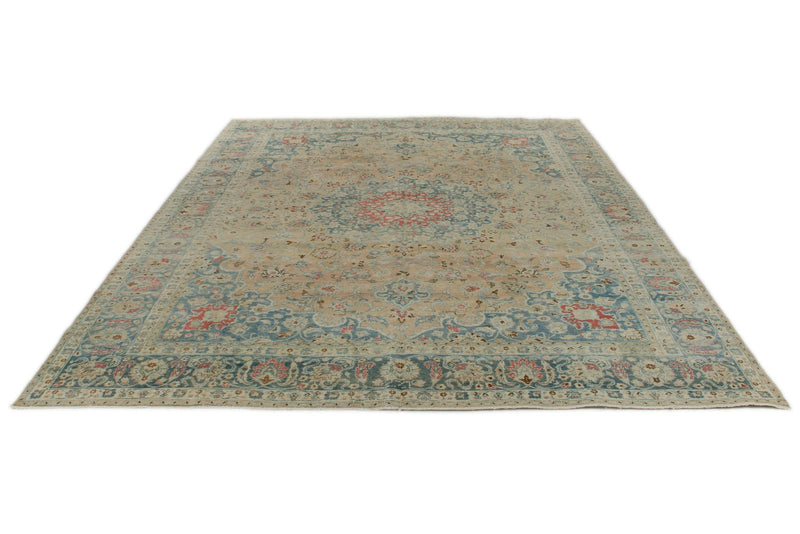 10x12 Pink and Blue Persian Traditional Rug