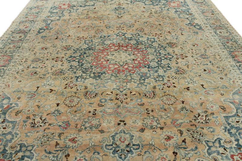 10x12 Pink and Blue Persian Traditional Rug
