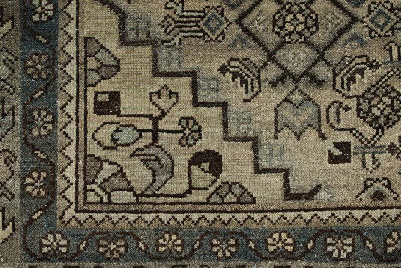 5x7 Light Gray and Gray Persian Tribal Rug