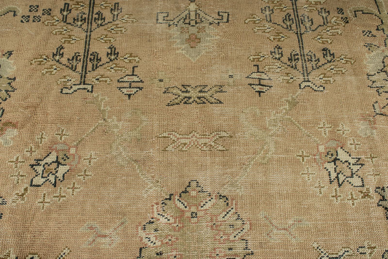 11x16 Light Brown and Beige Turkish Oushak Rug