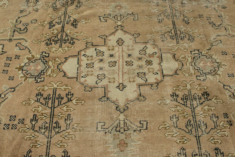 11x16 Light Brown and Beige Turkish Oushak Rug