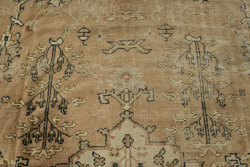 11x16 Light Brown and Beige Turkish Oushak Rug