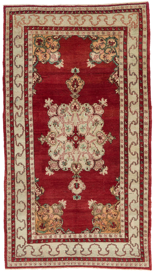 5x9 Red and Green Turkish Tribal Rug