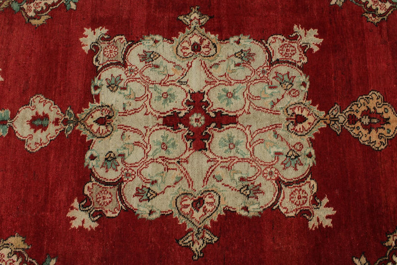 5x9 Red and Green Turkish Tribal Rug