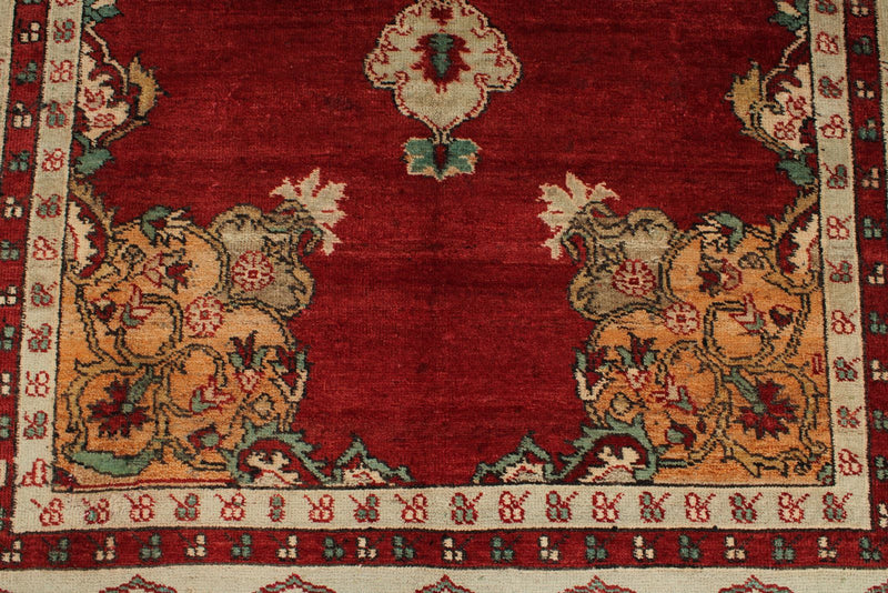 5x9 Red and Green Turkish Tribal Rug