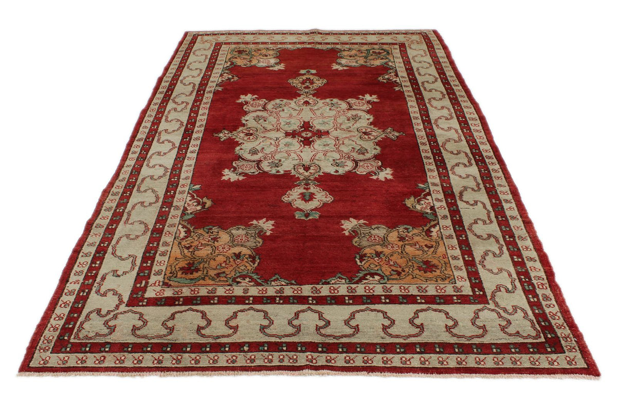 5x9 Red and Green Turkish Tribal Rug