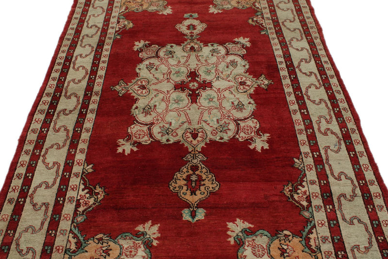 5x9 Red and Green Turkish Tribal Rug