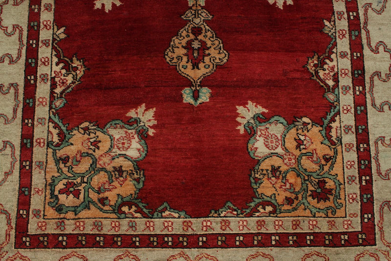 5x9 Red and Green Turkish Tribal Rug