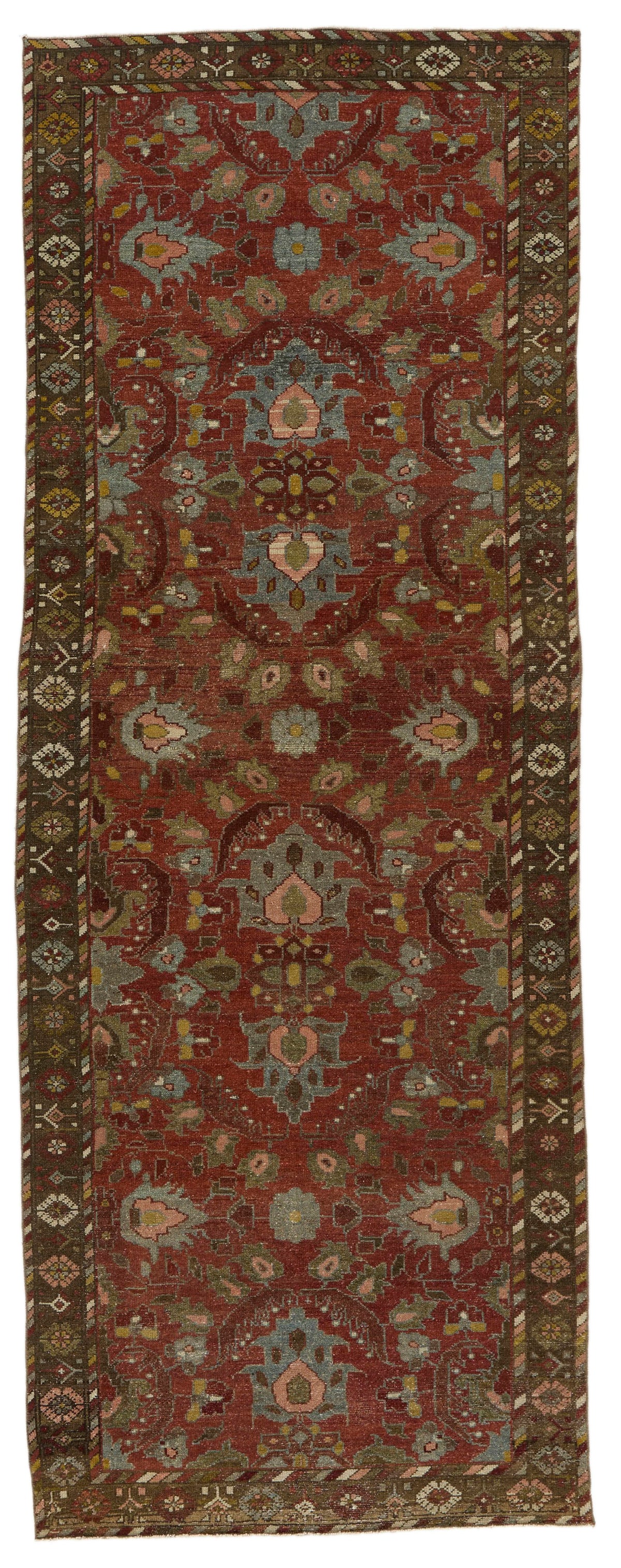 4x10 Rust and Brown Persian Tribal Runner